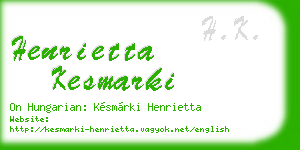 henrietta kesmarki business card