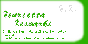 henrietta kesmarki business card